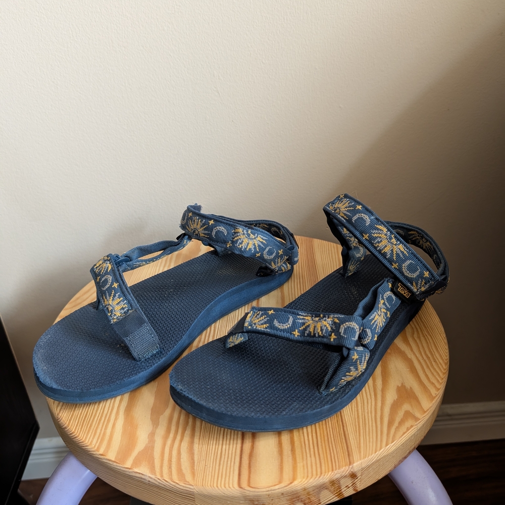 Blue and Gold Women's Sandals